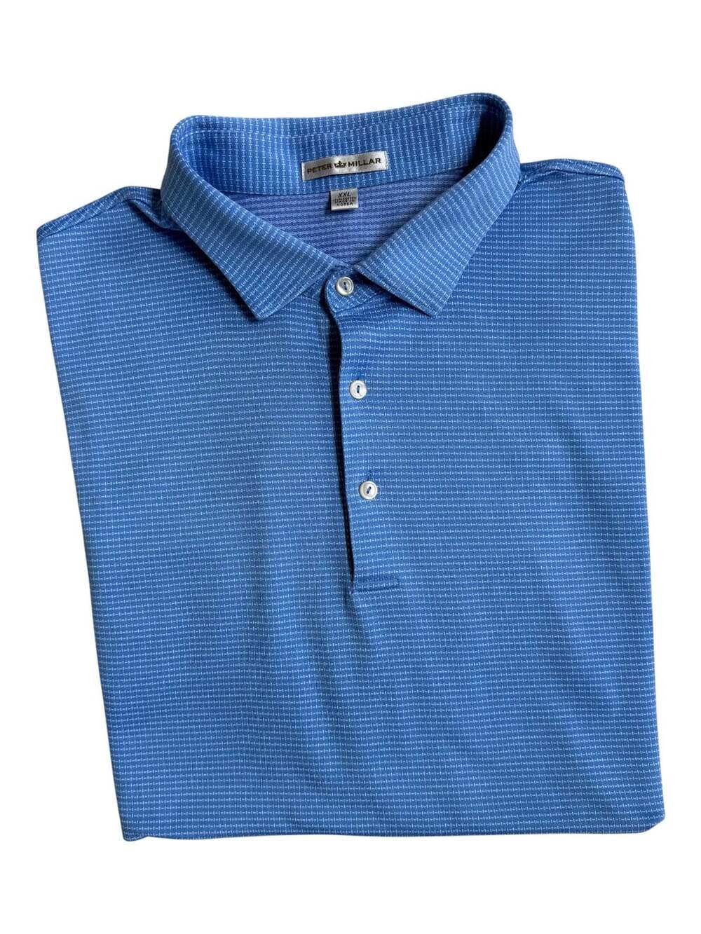 Peter Millar Polo Shirt Size XXL Blue Geometric Print Performance